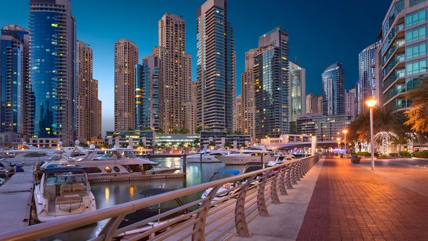 Blick auf die Dubai Marina Towers